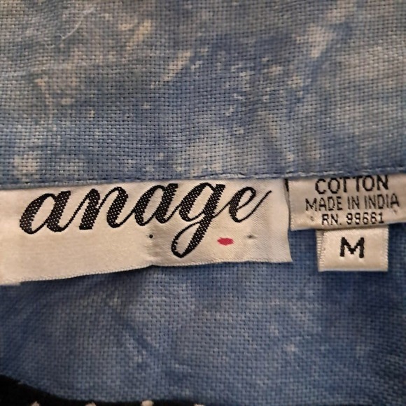 Vintage 90s ANAGE‎ M Funky Jacket Blue Art to Wear Applique Embroidery Metallic - Picture 10 of 10